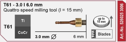 T61 - Ø 3.0 | 6.0 mm QUATTRO SPEED [Ti/CoCr]